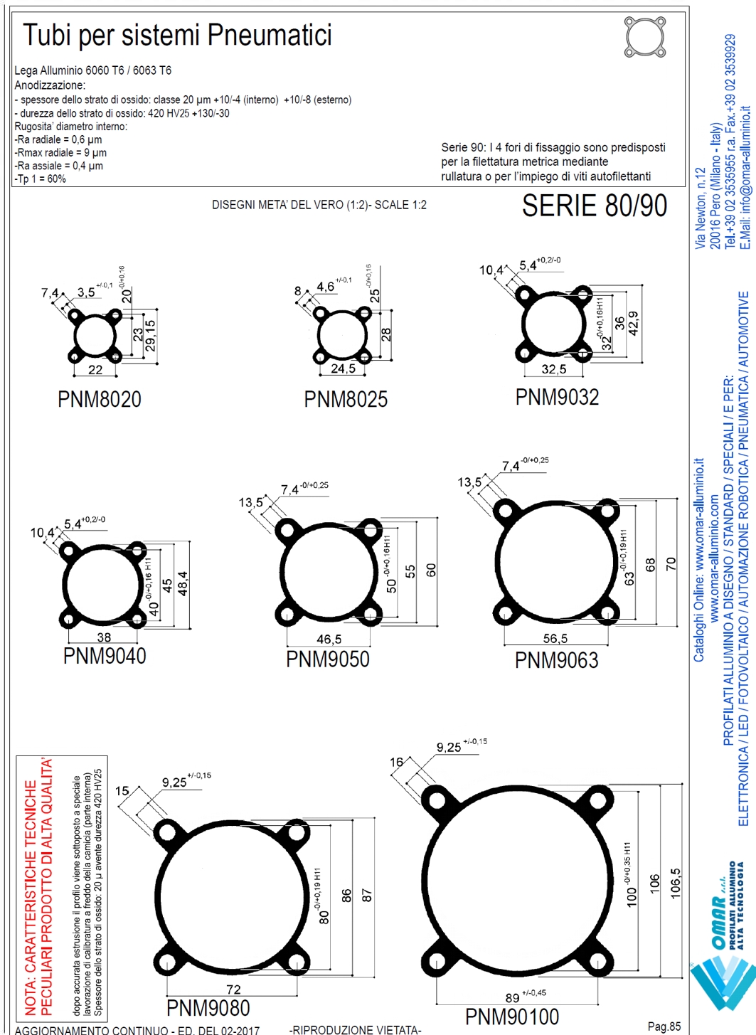 Aluminiumrohre für Pneumatikzylinder