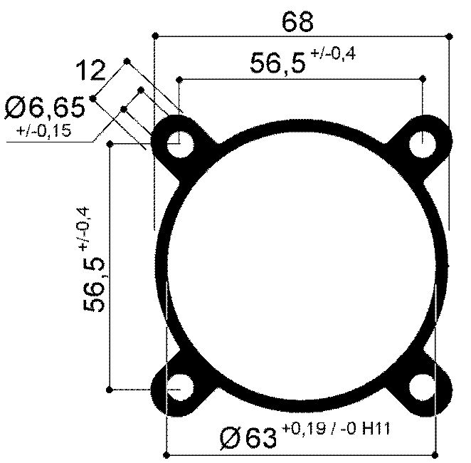 camicia con orecchie in alluminio per cilindro pneumatico alesaggio 80mm