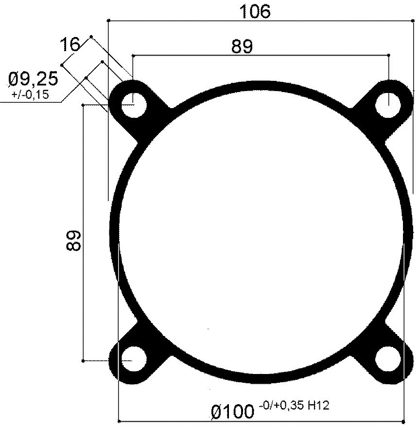 camicia in alluminio per cilindro pneumatico alesaggio 100mm